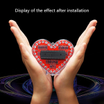 Led-s&uuml;damekujuline vooluvalgusti elektrooniline komplekt koos 32 v&auml;rvilise LED-tulega, mis t&ouml;&ouml;tab akutoitel.