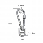 Roostevabast terasest p&ouml;&ouml;rlevad konksud lukustavad koera jalutusrihma pandla kiirkinnitusega karabiinklambrid koertega jalutamiseks telkimiseks 6mm