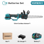 YOFIDRA harjadeta teleskoopvardaga elektriline kettsaag k&otilde;rge oksaga aia puidut&ouml;&ouml;tlemiseks m&otilde;eldud p&uuml;gamissaag Makita 18V-21V akule 1 Battery EU Plug