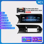 Ossuret 10.25 Carplay Android 13 Autoraadio Bluetooth Mercedes Benz W204/S204 C-klassile NTG 4.0 4.5 2008-2014 auto intelligentsed s&uuml;steemid multimeedia HC1 1G 32G AI