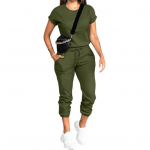 Youshengi naiste l&uuml;hikeste varrukatega dressikomplekt vabaaja kaelusega &uuml;laosa ja n&ouml;&ouml;ridega taskutega Naiste kaheosaline higikomplekt XL