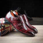 Moodsad meeste &auml;rileerkingad Meeste klassikalised retro munkkingad Kleitkontor Meeste slip-on V&auml;ljaspulmapeo lamedad kingad 45 (US 11) veinipunane v&auml;rv