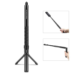 Insta360 X3 / X4 PULUZ p&ouml;&ouml;rleva k&auml;epidemega lauaarvuti statiivi statiivi jaoks 110 cm Selfie Stick monopod (Must) must