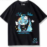 Teise dimensiooni anime Hatsune Miku moesuund uus puuvillane l&uuml;hikeste varrukatega T-s&auml;rk Unisex L