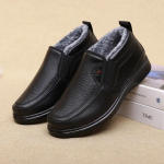 Meeste Kingad Talvine Mood Libisemiskindlad Puuvillased Kingad Meeste Paksenenud Nahast Veekindlad Vabaaja Lumisaapad Zapatillas Hombre 39 must