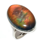 Dichroic Glass Handmade 925 Sterling Silver Jewelry Ring Size 7 k6t84