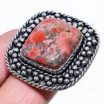 Leopard Skin Jasper Handmade 925 Sterling Silver Gift Ring Size 8 f7w68