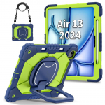 Apple iPad Air 13 jaoks (2025. aasta)/ iPad Air 13-tolline (M3). 360&deg; P&ouml;&ouml;rlev K&auml;epide Raskeveokaitse Stend TPU+PC 3in1 P&otilde;rutuskindel Tahvelarvutite PC &Uuml;mbris iPad Air 13 (2025) tumesinine v&auml;rv