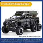1/28 m&otilde;&otilde;tkava Benz X-Class Exy 6x6 matkaauto maastikuauto sulamist survevalatud metallmudelauto laste m&auml;nguauto s&uuml;nnip&auml;evakingitus lastele must