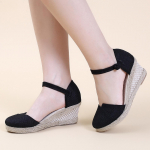 Naiste sandaaliakiilud, mugavad terava otsaga kanepn&ouml;&ouml;riga kuduvad vabaajajalatsid 38