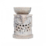 Crocon K&auml;sitsi valmistatud seebikivist &ouml;&ouml;kulli &otilde;lip&otilde;leti &ndash; Teek&uuml;&uuml;nla hoidja ja aroomiteraapia difuusor kodu elutoa sisustuseks, Suurus 2,7x4 tolli