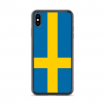 Coque iPhone - Drapeau Su&egrave;de - iPhone XS Max - Souple - Mitmev&auml;rviline - Vertikaalne disain