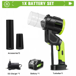 ONEGREEN harjadeta elektriline turbo puhur jet-ventilaator 180&deg; reguleeritav lehepuhur tolmupuhur t&ouml;&ouml;riist Makita 18V aku tihvti jaoks 1*928VF Battery-EU