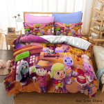 Animal Crossing Voodipesukomplekt Joonisfilm M&auml;ng 3D Tekikottide Komplektid &Uuml;heinimesevoodi T&auml;issuuruses Kuninganna Kuningsuuruses Padjap&uuml;&uuml;r lastele Kingitus Kodu Dekoratsioon Au Single 140x210cm