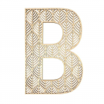 Grande lettre en bois - B - Bois - Ajour&eacute; - A d&eacute;corer - 24 cm - Loisirs cr&eacute;atifs