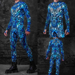 3D digitaaltr&uuml;kk Lavakost&uuml;&uuml;mid T&auml;iskasvanutele Halloweeni &Uuml;ritused Karnevali Teemapidu Cosplay Riietus M&auml;ngimine Jumpsuit Adults S