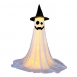 Halloweeni kummituse kaunistus V&auml;ljas seisev n&otilde;iak&uuml;baraga kummitus Valgustusega &otilde;udne valgest riidest kummitus veranda, &otilde;ue, aia, muruplatsi kaunistamiseks Large B