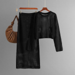 Suvine avara koega kampsun Pikk seelik Moodne kaheosaline seelik One size must