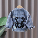 1077 Kevad & S&uuml;gis 2025 Trendikas T&auml;navastiilis Denim Jakk Suurematele Poistele 90 cm sinine