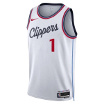 Nike X NBA koost&ouml;&ouml; Clippers Harden F&auml;nni versioon T&auml;hetr&uuml;kiga &Uuml;mmarguse kaelusega Varrukateta Korvpallivorm Meeste vorm Valge FQ4547-103 XL