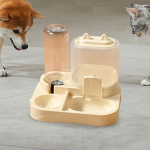 2 in 1 Automatic Pet Feeder Feeding Bowl Supplies Household Convenient Removable Cats for kollane