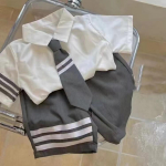 Suveakadeemia stiilis JK vormiriietuse seelikukomplekt - Wang Xinlingi inspireeritud s&auml;rk ja plisseeritud seelik poistele ja t&uuml;drukutele, 2025 kollektsioon 160cm