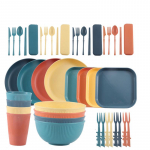 Nisu&otilde;lest lauan&otilde;ude komplekt: Tass, Taldrik, Kauss, Nuga, Kahvel, Lusikas, S&ouml;&ouml;gipulgad - Keskkonnas&otilde;bralik kingitus 44-piece Orange Set for 4