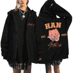 Q Versioon Stray Kids Domineerivad Harajuku Prindiga Kapuutsiga Pusa Vaba L&otilde;ikega Lukuga Kapuutsiga M