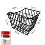 Basket Rear Bike Carbon Steel Convenient Easy to Install Multipurpose Cycling Accessory for with Lid