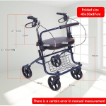 Punane / Sinine Abistav Reisi Ostuk&auml;ru Kokkupandav Eakate Rulaator Eakate K&auml;imisraam Istme Korvi ja Ratastega Uus Series A - Blue