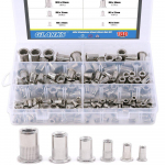180Pcs 304 Stainless Steel Flat Head Threaded nut Insert Nutsert Nut Assortment Kit - M3 M5 M6 M8 M10 One Size h&otilde;be