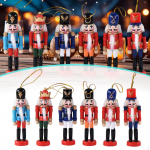 6 Pieces Christmas Nutcracker Ornaments Decorative Statues 5 inch Figures Decor