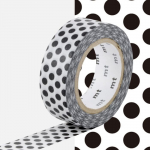 Masking tape &agrave; pois - Noir - 1,5 cm x 7 m must
