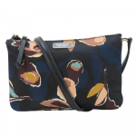 Used Kate Spade Shoulder Bag WKRU6000 Dawn Paper Rose Triple Gusset Nylon/leather Navy multicolor Floral