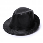 Meeste ehtsast nahast (veisenahast) Fedora m&uuml;ts, S&uuml;gis/Talv, Briti h&auml;rrasmehe stiil keskealistele ja eakatele 57-58 cm must
