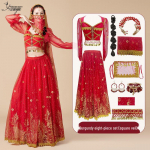 Printsess Jasmiini kost&uuml;&uuml;m naistele - Eksootiline India tantsu ja k&otilde;hutantsu riietus Large