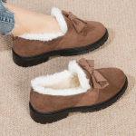 Talvised naiste l&uuml;hikesed pl&uuml;&uuml;sist soojad lumesaapad vabaajajalatsid Uued libisemiskindlad Bowknot lumesaapad Naiste vabaaja kingad Zapatos Mujer 41 tumepruun v&auml;rv