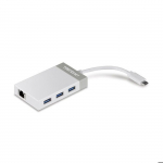 USB/Etherneti jaotur - TRENDnet - TUC-ETGH3 - USB Type C - 3 USB 3.0 porti - 1 RJ-45 port