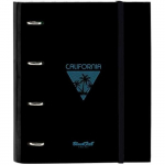 Classeur - SAFTA - BLACKFIT8 CALIFORNIA - 4 anneaux de 35 cm - 100 feuilles A4 - R&eacute;sistant must