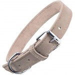 Collier - GLORIA - Nubuck - Blanc - Ajustable - Anneau en D valge
