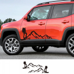 Jeep Renegade'i jaoks 2 tk Auto Ukse K&uuml;lgmised Kleebised Sport M&auml;gi Graafika Auto DIY Stiil Vin&uuml;&uuml;lkile Dekoratsioon Kleebis Tuuning Matt Gold