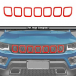 Red Front Grille Grill ert Cover Trim Frame For Jeep Compass +Accessories