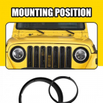 Pair Bezels ABS Headlight ert Cover Trim for Vw 1997-2006 Wrangler TJ