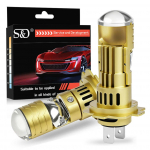 2 tk H7 LED Projektori L&auml;&auml;tsedega Esitule pirnid LHD 1:1 Minisuuruses Traadita Super Hele 40000 Lm LED H7 Turbo Esituled High/Low Valgus Plug&Play 12V 6000K