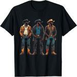 Must Kauboi L&auml;&auml;ne Rodeo Melaniin Must Ajalugu Texas Meeste T-s&auml;rk(8) XXXXXL mitmev&auml;rviline