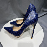 Tikicup Tumesinine Krokodilliefektiga Naiste Terava Otsaga K&otilde;rge Kontsaga Kingad Elegantne Daami Mood Stiletto Pumbad Suurused 34-45 35