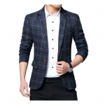 Moodne Meeste Ruuduline Rev&auml;&auml;riga Kitsa L&otilde;ikega Bleiser Jakk &Uuml;he N&ouml;&ouml;biga &Auml;risuit XXL sinine