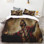 Tekikoti komplekt Jalgpallit&auml;ht Messi Tr&uuml;kitud Pehme Ja Mugav Voodipesu Pol&uuml;ester &Uuml;he Kahekohalise Voodi Komplekt Laste Kingitus EU Single(135*200cm)3pcs