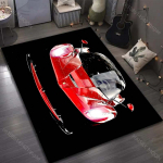 Lahe Punase Spordiauto Prindiga Vaip Elutuppa Magamistuppa Voodi K&otilde;rvale Diivanilaua Alla P&otilde;randamatt Kodu Ala Vaip Dekoor Autohuvilised 40x60cm (16x24in)