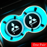 2 tk 7 v&auml;rvi LED auto logo nutikas veetopsi alusmatt Mitsubishi Ralliart Lancer 9 10 ASX L200 Colt Pajero Outlander Eclipse jaoks